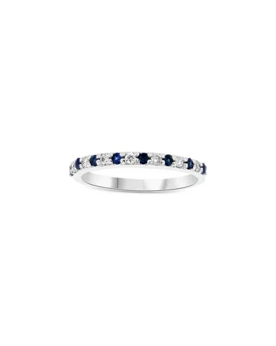 Levaron 14k 0.35 Ct. Tw. Diamond & Sapphire Stackable Ring In Metallic