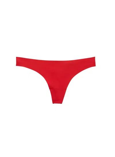 Fleur Du Mal Le Stretch Micro Thong In Red