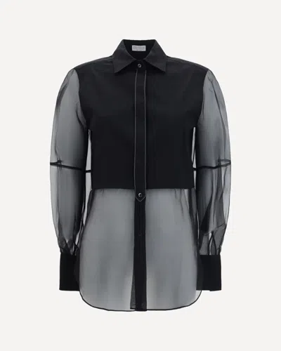 Brunello Cucinelli Women Voile Shirt In Black