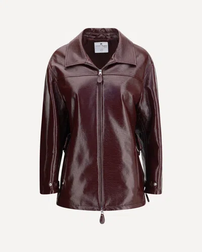 Courrèges Vinyl Jacket In Brown