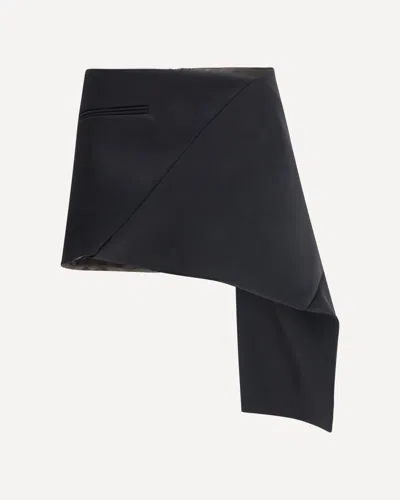 Courrèges Satin Mini-skirt In Black