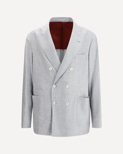 Brunello Cucinelli Deconstructed Blazer In Gray