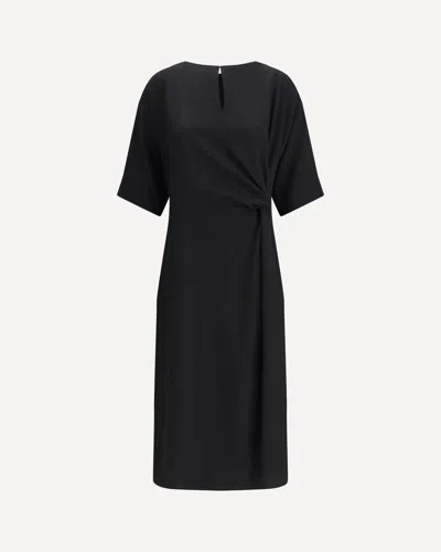 Crida Milano Praga Black Midi Dress In Black
