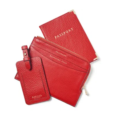 Aspinal Of London Zipped Travel Collection In Red