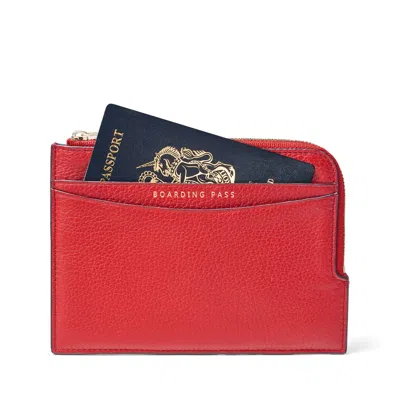 Aspinal Of London Zipped Travel Wallet In Red