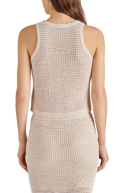 Steve Madden Hannah Open Stitch Sweater Tank In Neutral