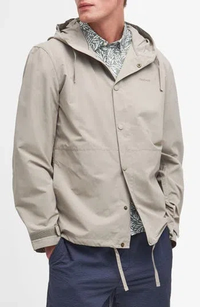Barbour Newland Hooded Rain Jacket In Gray