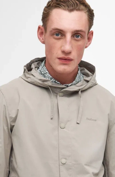 Barbour Newland Hooded Rain Jacket In Gray