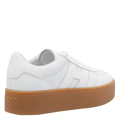 Hogan Stylish Leather Sneakers Platform Sole In White
