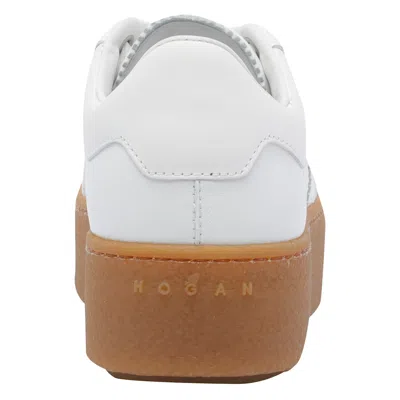 Hogan Stylish Leather Sneakers Platform Sole In White