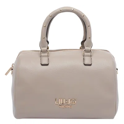 Liu •jo Cross-body Satchel Featuring Studded Handles In Neutral
