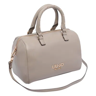 Liu •jo Cross-body Satchel Featuring Studded Handles In Neutral