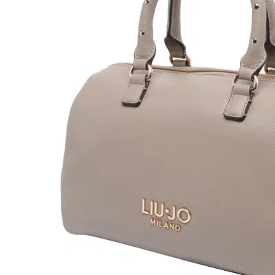 Liu •jo Cross-body Satchel Featuring Studded Handles In Neutral