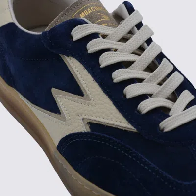 Moa Master Of Arts Navy Leather Sneakers In Multi