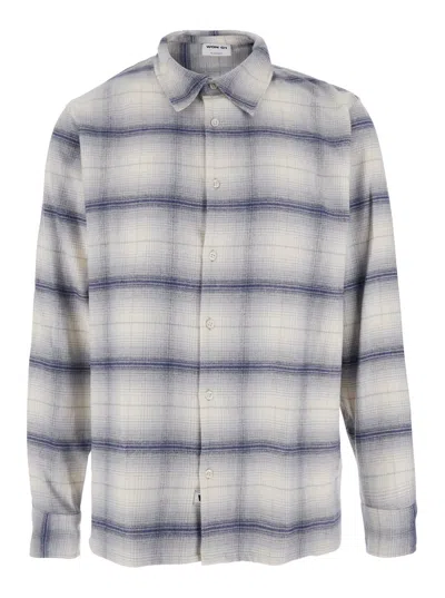 Won Hundred Classic-collar Check Shirt In Gray