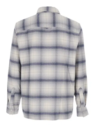 Won Hundred Classic-collar Check Shirt In Gray