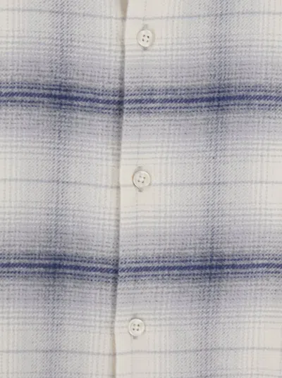 Won Hundred Classic-collar Check Shirt In Gray