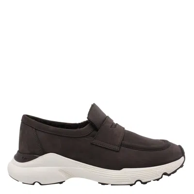 Tod's Sporty Suede Loafers Rubber Sole In Multi