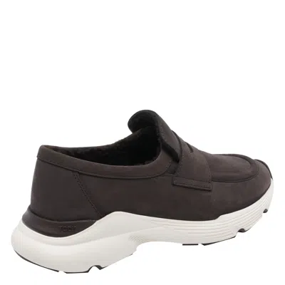 Tod's Sporty Suede Loafers Rubber Sole In Multi