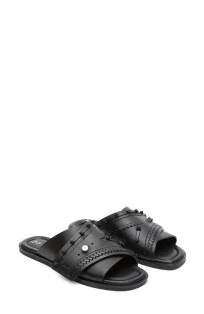 3.1 Phillip Lim Leather Crossover Slide Sandals In Black
