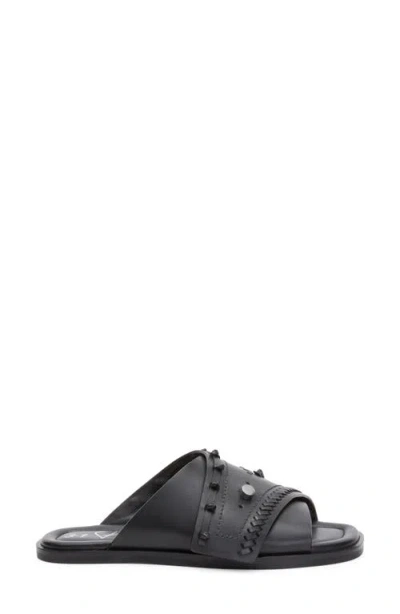 3.1 Phillip Lim Leather Crossover Slide Sandals In Black