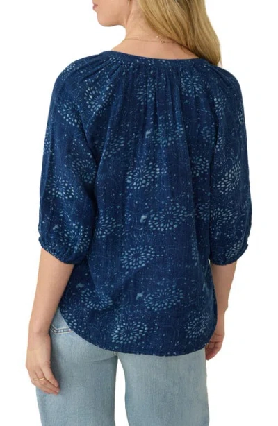 Faherty Seacliff Print Organic Cotton Top In Blue