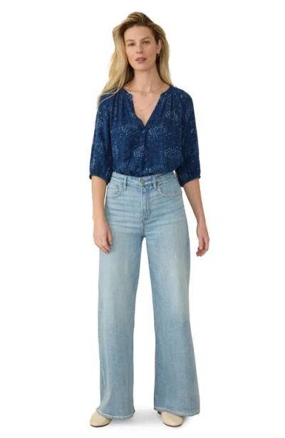 Faherty Seacliff Print Organic Cotton Top In Blue