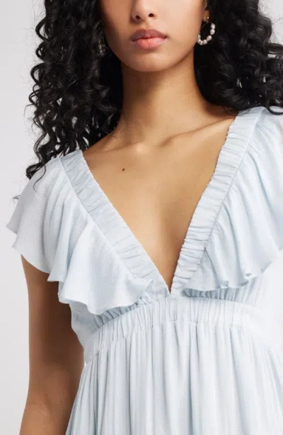 Bp. Ruffle Trim Minidress In Blue