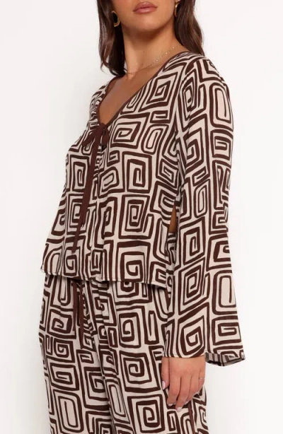 Petal And Pup Petal & Pup Imogen Abstract Print Long Sleeve Top In Multi