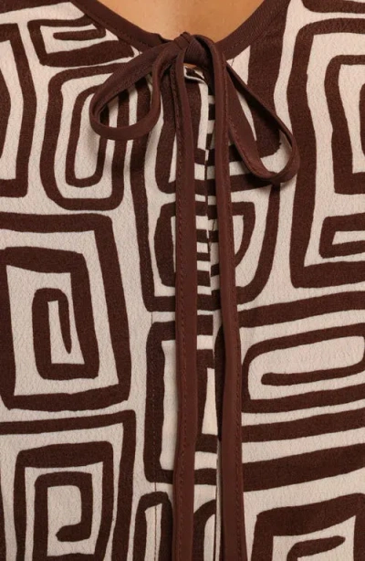 Petal And Pup Petal & Pup Imogen Abstract Print Long Sleeve Top In Multi