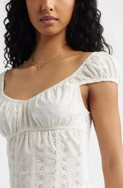 Bp. Eyelet Layered Ruffle Romper In White