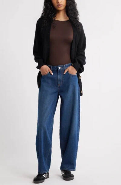 Bp. Open Back Butter Rib Bodysuit In Brown