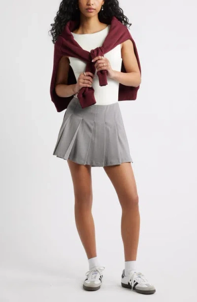 Bp. Open Back Butter Rib Bodysuit In White