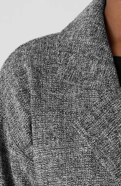 Eileen Fisher Double Breasted Stretch Organic Cotton Short Blazer In Gray