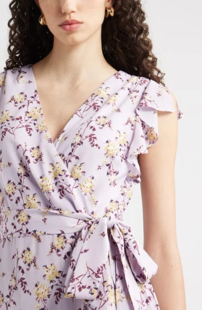 Chelsea28 Flutter Sleeve Faux Wrap Midi Dress