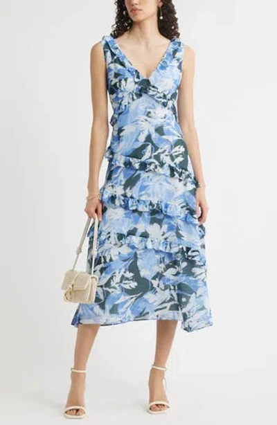 Chelsea28 Tiered Ruffle Chiffon Midi Dress