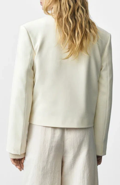 Mango Jeanne Structured Crop Blazer In White