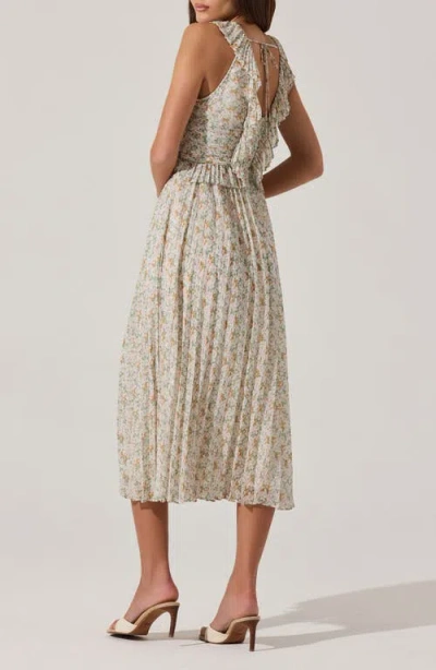 Astr The Label Ruffle Pleated Midi Sundress In Multi