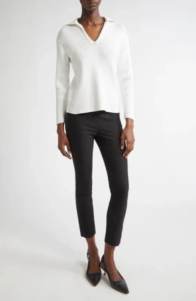 Vince Ribbed Pullover Sweater In White