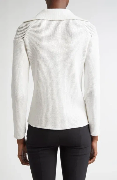 Vince Ribbed Pullover Sweater In White