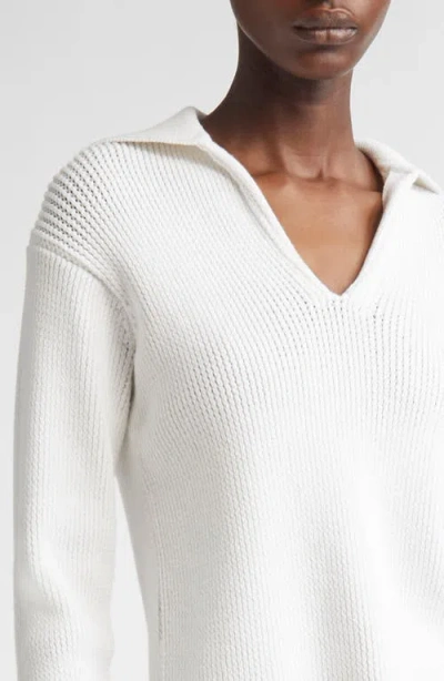 Vince Ribbed Pullover Sweater In White