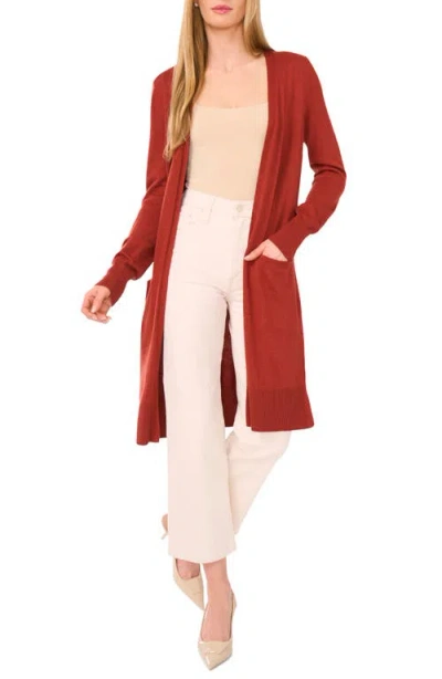 Halogen ® Open Front Longline Cardigan In Red