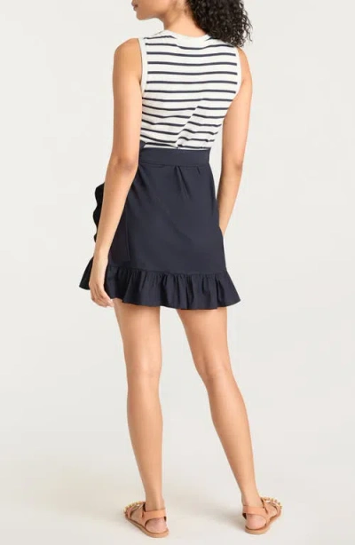 Cinq À Sept Mahlia Stripe Ruffle Minidress In Blue