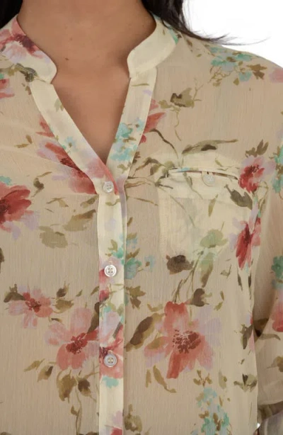 Kut From The Kloth Jasmine Chiffon Button-up Shirt In Orange