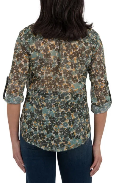 Kut From The Kloth Jasmine Chiffon Button-up Shirt In Brown