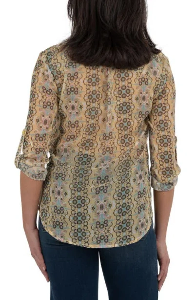 Kut From The Kloth Jasmine Chiffon Button-up Shirt In Multi