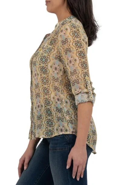 Kut From The Kloth Jasmine Chiffon Button-up Shirt In Multi