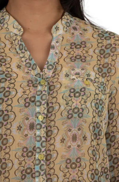 Kut From The Kloth Jasmine Chiffon Button-up Shirt In Multi