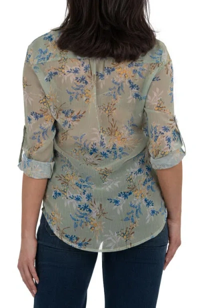 Kut From The Kloth Jasmine Chiffon Button-up Shirt In Multi