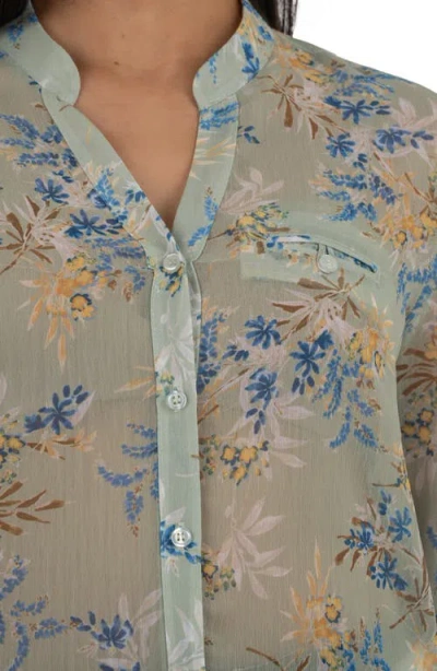 Kut From The Kloth Jasmine Chiffon Button-up Shirt In Multi